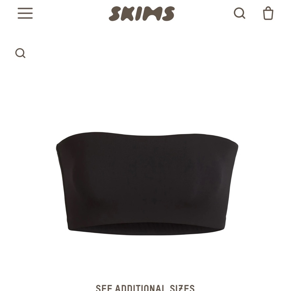 SKIMS FITS EVERYBODY BANDEAU BRA ONYX SIZE 3X NEW